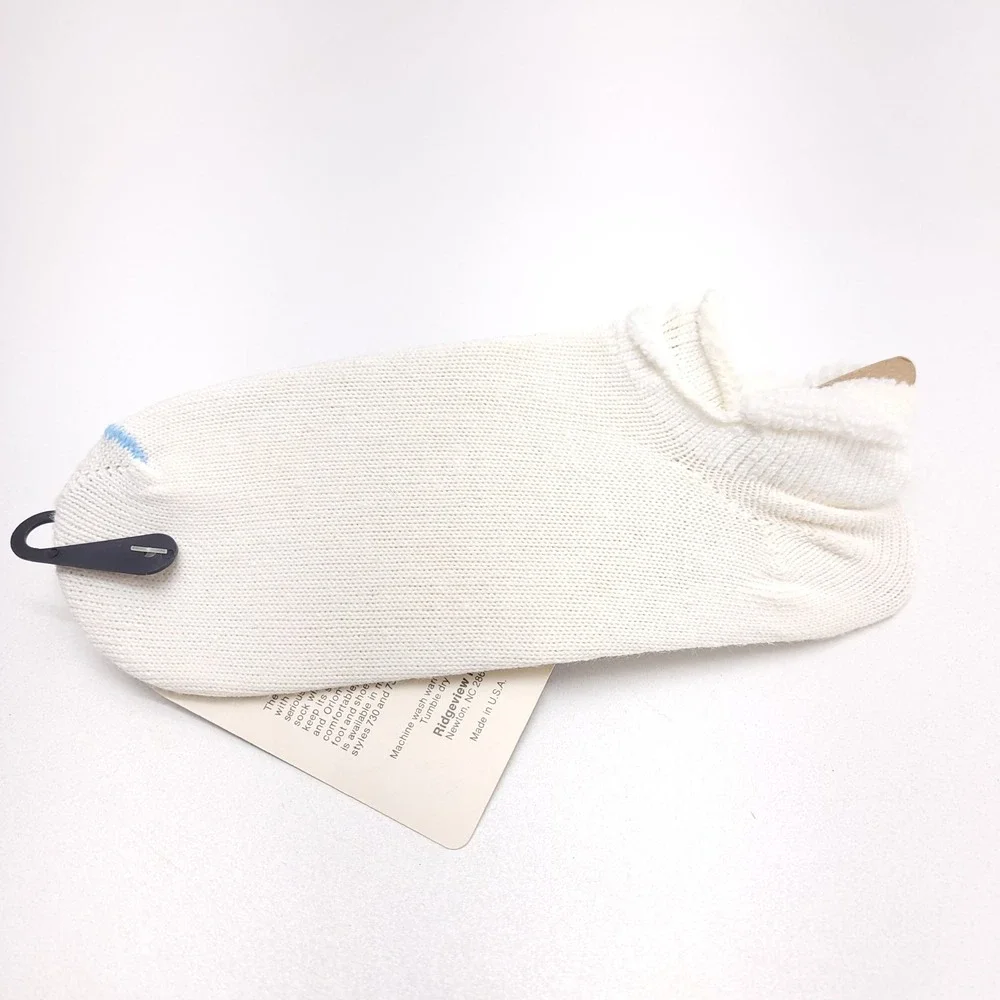 Ridgeview Ladies Thin Skin Roll Down Socks White Cotton Blend Style 730 USA Made